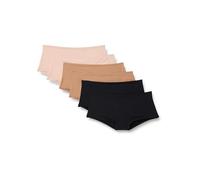 Amazon Essentials Culotte in Microfibra Effetto Pesca Donna, Pacco da 6, Bronzo Lavato/Nero/Petalo Chiaro, 44