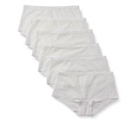 Amazon Essentials Culotte Interamente in Pizzo Elasticizzato Donna, Pacco da 6, Bianco, 52
