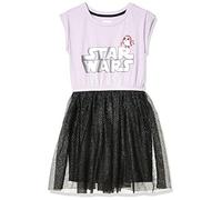 Amazon Essentials Disney | Marvel | Star Wars Abiti tutù in Maglia a Maniche Corte - Colori Fuori Produzione Bambine e Ragazze, Nero Porpora Logo Star Wars, 6-7 Anni