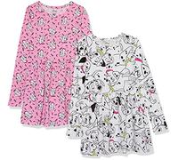 Amazon Essentials Disney | Marvel | Star Wars | Frozen | Princess Abiti da Gioco a Maniche Lunghe in Maglia (precedentemente Spotted Zebra) Bambine e Ragazze, Pacco da 2, Dalmata, 11-12 Anni