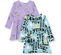 Amazon Essentials Disney | Marvel | Star Wars | Frozen | Princess Abiti da Gioco a Maniche Lunghe in Maglia (precedentemente Spotted Zebra) Bambine e Ragazze, Pacco da 2, Disney Alice, 3 Anni