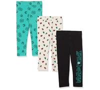 Amazon Essentials Disney | Marvel | Star Wars | Frozen | Princess Leggings Bambine e Ragazze, Pacco da 3, Marvel Wakanda Per Sempre, 4 anni