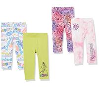 Amazon Essentials Disney | Marvel | Star Wars | Frozen | Princess Leggings Bambine e Ragazze, Pacco da 4, Principessa/Scarabocchi, 8 Anni