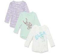 Amazon Essentials Disney | Marvel | Star Wars | Frozen | Princess Maglia a Tunica a Maniche Lunghe Bambine e Ragazze, Pacco da 3, Frozen Friends, 2 Anni