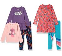 Amazon Essentials Disney | Marvel | Star Wars | Frozen | Princess Set di capi da combinare e abbinare Bambina, Pacco da 5, Star Wars - Rule The Galaxy, 2 anni