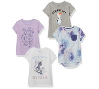Amazon Essentials Disney | Marvel | Star Wars | Frozen | Princess T-Shirt a Maniche Corte Bambine e Ragazze, Pacco da 4, Frozen/Tie & Dye, 11-12 Anni