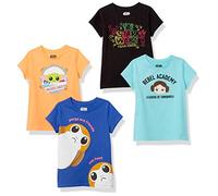 Amazon Essentials Disney | Marvel | Star Wars | Frozen | Princess T-Shirt a Maniche Corte Bambine e Ragazze, Pacco da 4, Star Wars - Alleanza Ribelle, 8 Anni