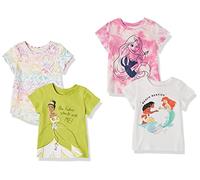 Amazon Essentials Disney | Marvel | Star Wars | Frozen | Princess T-Shirt a Maniche Corte Bambine e Ragazze, Pacco da 4, Principessa, 10 Anni