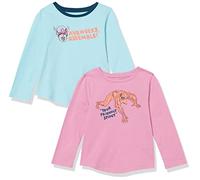 Amazon Essentials Disney | Marvel | Star Wars | Frozen | Princess T-Shirt a Maniche Lunghe Bambine e Ragazze, Pacco da 2, Marvel Assemble, 2 Anni