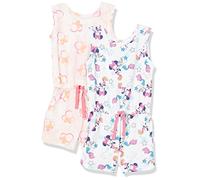 Amazon Essentials Disney | Marvel | Star Wars | Frozen | Princess Tuta Corta Smanicata in Maglia Bambine e Ragazze, Pacco da 2, Minnie/Spiaggia, 4 Anni
