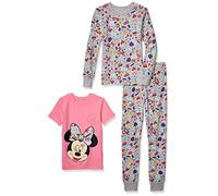 Amazon Essentials Disney | Marvel | Star Wars Pigiama, 3 Pezzi (Precedentemente Spotted Zebra) Bambine e Ragazze, Rosa/Grigio, Minnie/Tenera, 5 Anni