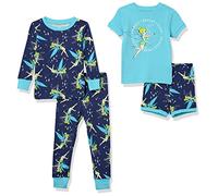 Amazon Essentials Disney | Marvel | Star Wars Pigiama, 4 Pezzi (Precedentemente Spotted Zebra) Bambine e Ragazze, Tinker Bell Sparkle, 2 Anni