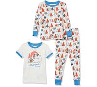 Amazon Essentials Disney | Marvel | Star Wars - Pigiama da bambino, in cotone, aderente, set da 3 pezzi, motivo: Star Wars Mando Winter, 4T