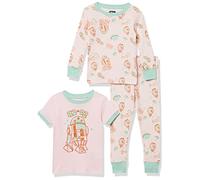 Amazon Essentials Disney | Marvel | Star Wars | Princess Pigiami in Cotone Aderenti Bimba, Pacco da 3, Set 3 Pezzi Star Wars Rosa R2-d2, 12 Mesi