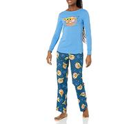 Amazon Essentials Disney | Marvel | Star Wars Set da Notte Pigiama in Flanella Donna, Star Wars Grogu - Womens, XS