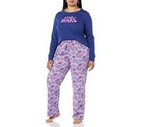 Amazon Essentials Disney | Marvel | Star Wars Set da Notte Pigiama in Flanella Donna, Star Wars Logo Leia - Womens, XXL