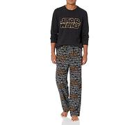 Amazon Essentials Disney | Marvel | Star Wars Set da Notte Pigiama in Flanella Uomo, Star Wars Logo - Mens Flannel, XS