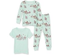 Amazon Essentials Disney | Marvel | Star Wars Set di Pigiama da Notte Attillati in Cotone Bambini e Ragazzi, 3-piece Mickey Winter Set, 11-12 anni