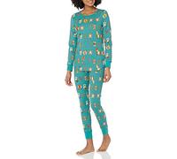 Amazon Essentials Disney | Marvel | Star Wars Set di Pigiama da Notte Attillati in Cotone Donna, Festive Marvel - Womens Snug Fit, S