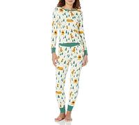 Amazon Essentials Disney | Marvel | Star Wars Set di Pigiama da Notte Attillati in Cotone Donna, Pooh Holiday Forest - Womens Snug Fit, XL