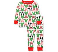 Amazon Essentials Disney | Marvel | Star Wars Set di Pigiama da Notte Attillati in Cotone Unisex Bimbi, Mickey Holiday - Baby And Kids, 12 mesi