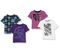 Amazon Essentials Disney | Marvel | Star Wars T-Shirt a Maniche Corte Bambini e Ragazzi, Pacco da 4, Marvel Black Panther, 2 Anni