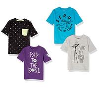 Amazon Essentials Disney | Marvel | Star Wars T-Shirt a Maniche Corte Bambini e Ragazzi, Pacco da 4, Nightmare Bones, 8 Anni