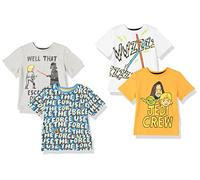 Amazon Essentials Disney | Marvel | Star Wars T-Shirt a Maniche Corte Bambini e ragazzi, Pacco da 4, Star Wars, 6-7 anni