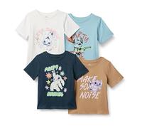 Amazon Essentials Disney | Marvel | Star Wars T-Shirt a Maniche Corte Bambini e ragazzi, Pacco da 4, Stitch, 5 anni