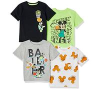 Amazon Essentials Disney | Marvel | Star Wars T-Shirt a Maniche Corte Bambini e ragazzi, Pacco da 4, Topolino Pallacanestro, 3 anni