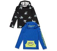 Amazon Essentials Disney | Marvel | Star Wars T-Shirt a Maniche Lunghe con Cappuccio Leggere Bambini e Ragazzi, Pacco da 2, Spazio di Toy Story, 8 Anni