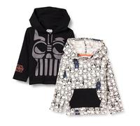 Amazon Essentials Disney | Marvel | Star Wars T-Shirt a Maniche Lunghe con Cappuccio Leggere Bambini e ragazzi, Pacco da 2, Star Wars - Fener, 2 anni