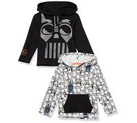 Amazon Essentials Disney | Marvel | Star Wars T-Shirt a Maniche Lunghe con Cappuccio Leggere Bambini e ragazzi, Pacco da 2, Star Wars - Fener, 11-12 anni