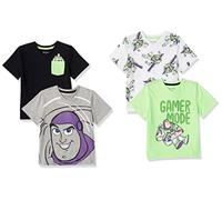 Amazon Essentials Disney | Marvel | Star Wars T-Shirt con Scollo a v a Maniche Corte Bambini e Ragazzi, Pacco da 4, Fluorescente/Amici di Toy Story, 11-12 Anni