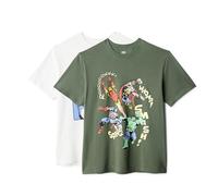 Amazon Essentials Disney T-Shirt Girocollo a Maniche Corte in Cotone, Vestibilità Classica Uomo, Pacco da 2, Avengers Assemble, 3XL