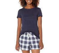Amazon Essentials Donna Set con Maglietta del Pigiama e Pantaloncini in Popeline