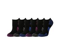 Amazon Essentials Fantasmini Performance Sportivi e Atletici in Cotone Traspiranti Confortevoli Imbottiti Donna, 6 Paia, Nero, 36-39.5