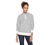 Amazon Essentials Felpa con Cappuccio in Pile vestibilità Regular (Taglie Forti Disponibili) Donna, Bianco Righe, XL