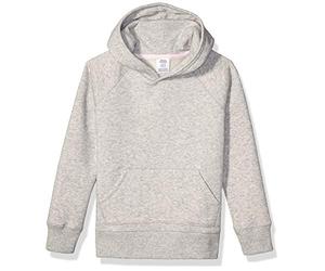 Amazon Essentials Felpa con Cappuccio Modello Pullover Bambine e Ragazze, Grigio Chiaro Puntinato, 6-7 Anni