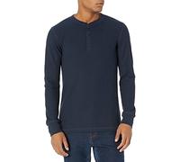 Amazon Essentials Felpa con Collo Serafino a Nido D’Ape a Maniche Lunghe Slim Uomo, Blu Marino, M