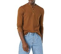 Amazon Essentials Felpa con Collo Serafino a Nido D’Ape a Maniche Lunghe Slim Uomo, Marrone Chiaro, L