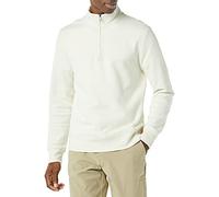Amazon Essentials Felpa in Pile A Maniche Lunghe con Zip Corta Uomo, Bianco Sporco, L