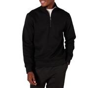 Amazon Essentials Felpa in Pile A Maniche Lunghe con Zip Corta Uomo, Nero, M