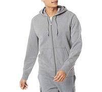 Amazon Essentials Felpa Leggera con Cappuccio in French Terry con Zip Integrale vestibilità Comoda Uomo, Carbone Puntinato, L