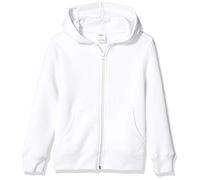 Amazon Essentials Felpe con Cappuccio Foderate in Pile con Cerniera Bambini e Ragazzi, Bianco, 11-12 Anni