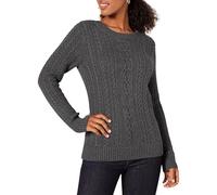 Amazon Essentials Fisherman Cable - Maglia girocollo a maniche lunghe (disponibile in taglie forti), antracite Heather, XS