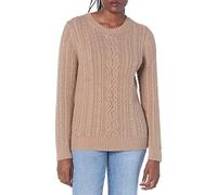 Amazon Essentials Fisherman Cable - Maglia girocollo a maniche lunghe (disponibile in taglie forti), colore cammello erica, S