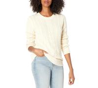 Amazon Essentials Fisherman Cable - Maglia girocollo a maniche lunghe (disponibile in taglie forti), crema, XL