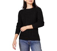 Amazon Essentials Fisherman Cable - Maglia girocollo a maniche lunghe (disponibile in taglie forti), nero, S