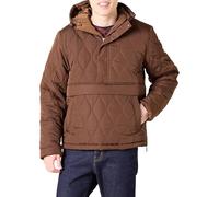 Amazon Essentials Giacca a Vento Imbottita con Cappuccio e Zip a Un Quarto Idrorepellente Uomo, Marrone Intenso, M